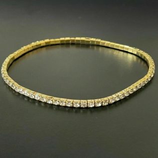 1 Row Elasticated Diamante Anklet