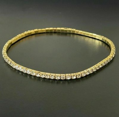 1 Row Elasticated Diamante Anklet