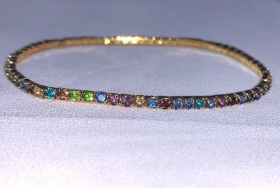 1 Row Elasticated Diamante Anklet - Image 2