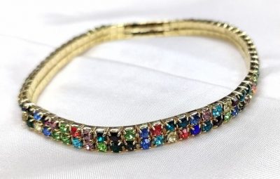 2 Row Elasticated Diamante Anklet - Image 2