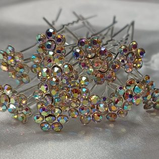 Hair Pins Available In AB Crystal, Silver And Antique Golden Colour