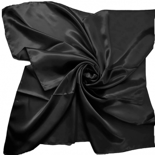 Satin Scarf Black (90 x 90 cm)