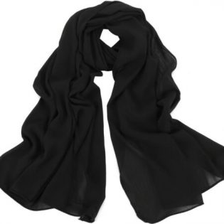 Chiffon Crape Scarf Black