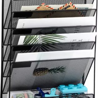 Five Tier Paper Organizer Mesh Rack