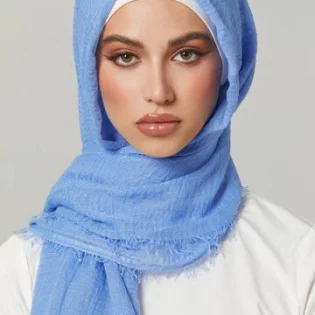 Baby Blue Crinkle Scarves (Pack of 12)