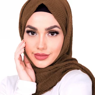 Brown Crinkle Scarves (Pack of 12)