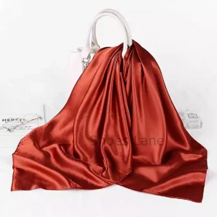 Satin Scarf Burnt Orange (90 x 90 cm)