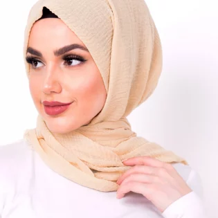 Cream Crinkle Scarves (Pack of 12)