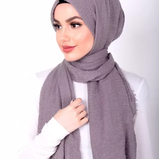 Dark Mauve Crinkle Scarves (Pack of 12)