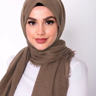 Deep Brown Crinkle Scarves (Pack of 12)