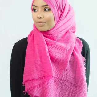 Fuchsia Crinkle Scarves (Pack of 12)