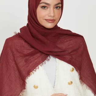 Maroon Crinkle Scarves (Pack of 12)