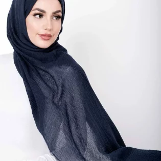 Navy Crinkle Scarves (Pack of 12)