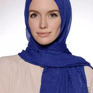 Royal Blue Crinkle Scarves (Pack of 12)