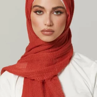 Rusty Orange Crinkle Scarves (Pack of 12)