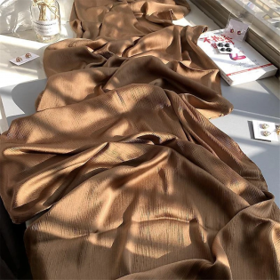 Chiffon Crape Scarf Brown