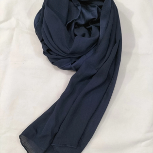 Chiffon Crape Scarf Navy